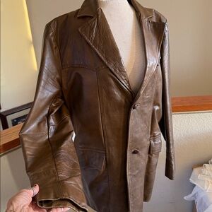 Vintage PIONEER Wear Brown leather  Jacket 42L